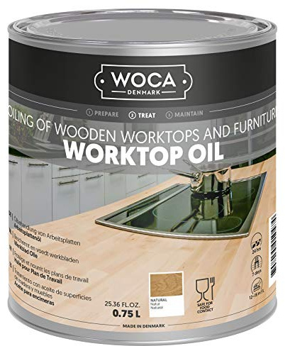 Woca Worktop Oil Natural 0.75 litres for Untreated Wood Surfaces