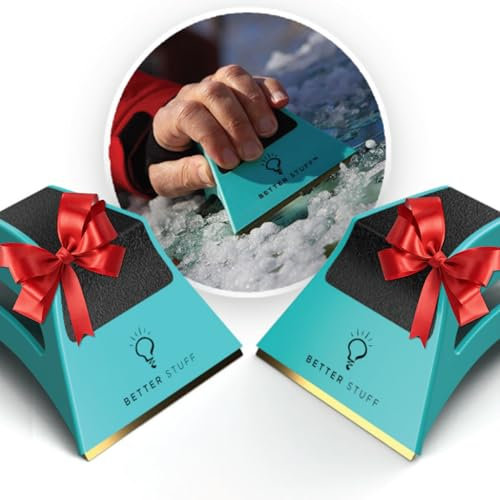 BETTER STUFF WINS USA NETWORK’S AMERICA’S BIG DEAL– Best Ice Scraper for Car Windshield – Conforms to Window – Chip & Clear Ice in Same Motion – Compact– Ergonomic Ice & Frost Removal Tool (Pack of 2)