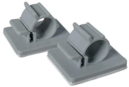 Zoyay 1/4 Tuyau d’Alimentation en Eau Tube Clips de Auto Adhésif 6.35mm, Fixation sans clou colliers de serrage pour Réfrigérateurs Style Américain et Européen eau tuyau-gris (20pcs)