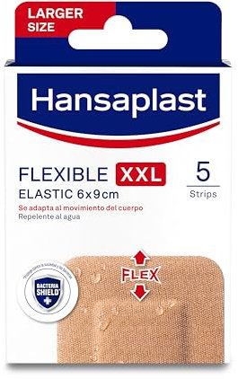 Hansaplast FLEXIBLE XXL, Cerotti medicazione che si adattano ai movimenti, Cerotti flessibili per le articolazioni, 1 Confezione da 5 cerotti grandi 6 x 9 cm