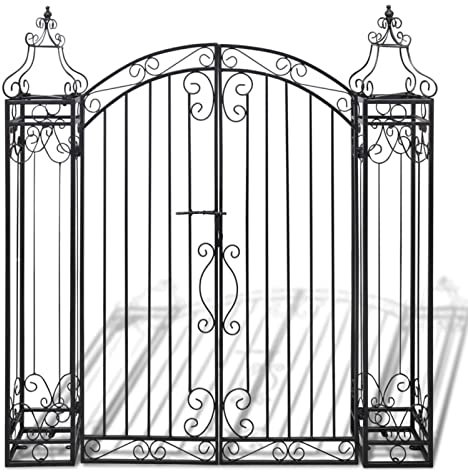 Tidyard Cancello,Ornamentale,Decorativo,per Recinzione,da Giardino,a Doppia Anta,in Ferro Battuto,122x20,5x134 cm,Cancello per Recinzione,Cancello in Metallo,Cancello da Esterno,Cancello in Acciaio