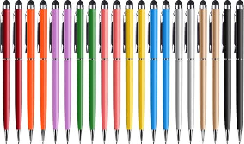Stylus Pen for Touch Screens, Tablet Stylus Pen Compatible with iPad iPhone Android Kindle Fire Samsung, Phone Stylus Pens with Black Ballpoint Pens 2 in 1 (20)