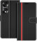COODIO Phone Case For Honor 70 5G, Magnetic Flip Leather Case For Honor 70 5G Wallet Case, Black/Red