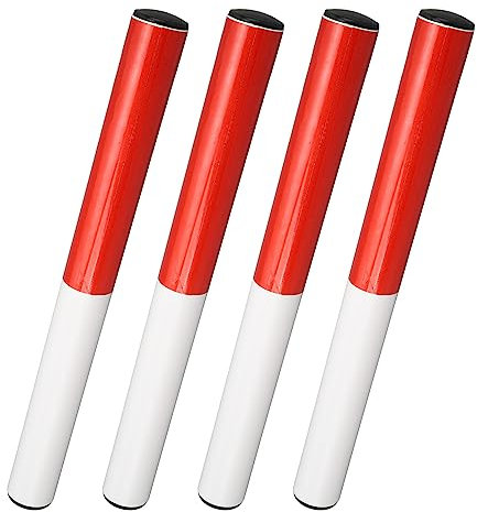 Srliya 4 Stück Kinder-Laufstab-Staffel, PVC-Stab, Rot und weiß, Leichtathletik-Stab-Staffel, Srliyaowvxtm4ric