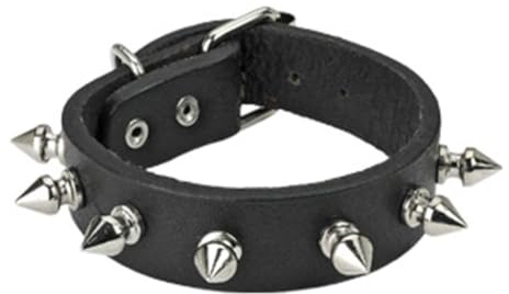 Paula & Fritz® armband män konstläder svart silver 240 mm lång 18 mm bred rostfritt stål spike män kvinnor armband armsmycken taggarmband, Läder Läder Kirurgiskt stål