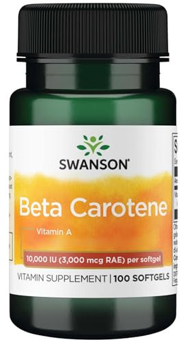 Swanson, Beta Carotene, 100 Softgels, 3000mcg Vitamin A je Dosis, Glutenfrei, GMO frei, Geschmacksneutral