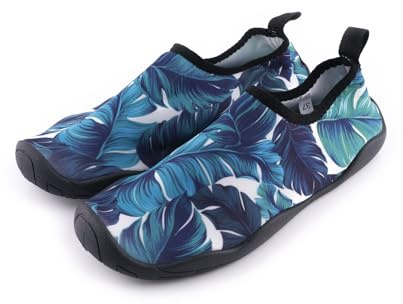 R-ISLAND Zapatos de Agua Mujer,Aquashoes,Escarpines,Antideslizante,Transpirable,Ligro y cómodo.Genial para Playa,Rio y Piscina.(Azul 38)
