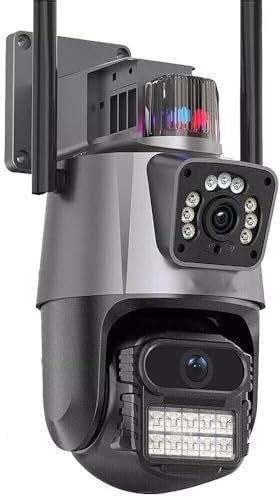 K2 STORE - Telecamera IP 8MP 4K esterno WiFi PTZ 2 obiettivo doppio schermo 8X zoom CCTV Applicazione ICSEE