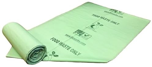 SAI-PAC 60L Compostable Caddy Liners, 10 Bags x 4 Rolls (40 Count), EN 13432 Certified, Leak-Proof, Tear-Resistant Bin Liners for Kitchen Food Scrap, Garden & Office Waste