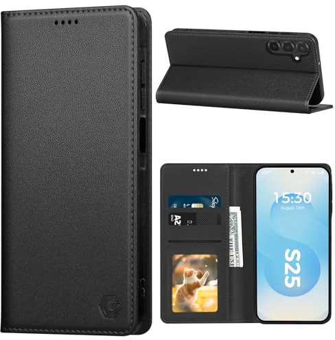 Kirnntca Coque pour Samsung Galaxy S25, Housse en Cuir PU Premium Etui à Rabat Pochette de Portefeuille, Blocage RFID Flip Case Étui de Protection pour Samsung Galaxy S25