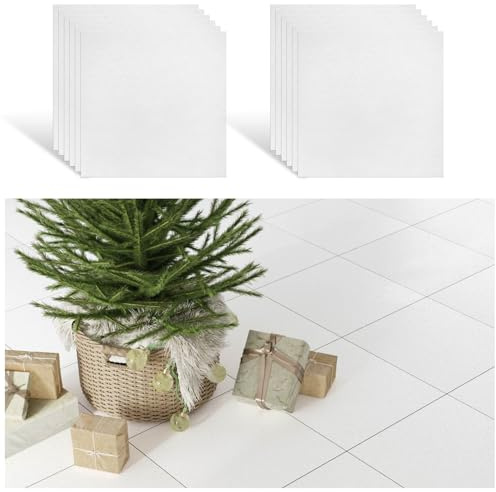 VEELIKE PVC-golvbeläggning vit vinylgolv självhäftande golvplattor klistra fast vit vinyl golvbeläggning garage kakeldekaler golv badrum kakel vit kök vardagsrum 30 cm x 30 cm 12 stycken