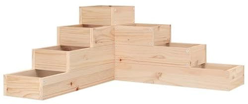 Eleganz Scala per piante in legno di pino massiccio, 4 gradini, 80,5 x 79 x 36 cm, cura naturale del giardino per fiori e piante, scala in legno stabile e durevole