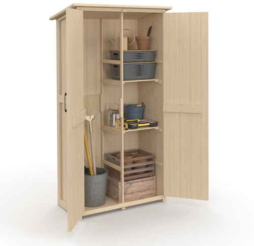 IDMarket - Armoire de Jardin en Bois 90 x 50 x 160 cm Toit incliné