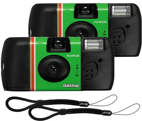 Fujifilm QuickSnap Flash 400 35mm 2 Pack Bundle with Moshify Wrist Strap