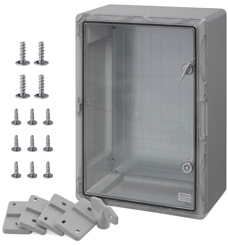 BOXEXPERT® Verteilerkasten außen wasserdicht [ABS Kunststoff IP65 Gehäuse inkl. Sichttür] grau (Serie Fleet) 500x350x190mm | Schaltschrank außen | Wandschrank | Industriegehäuse | Leergehäuse