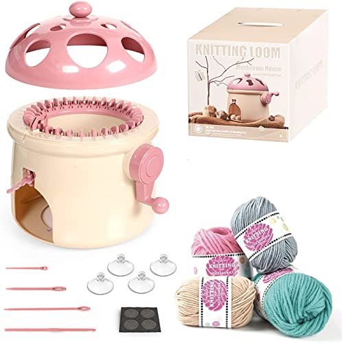 32 Nadeln Strickmaschine, Smart Weaving Loom Rundstrickmaschinen, DIY Strickbrett Drehbarer Doppelwebrahmen für Erwachsene und Kinder (32 Nadeln)