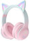 Usoun Auriculares Bluetooth para niños, LED Cascos Bluetooth Inalámbricos, Auriculares Plegable para niños con Orejas de Gato, 85dB Volumen Limitado para niños,niñas y Adultos(Rosa)