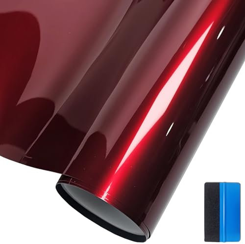NewL Rotolo di pellicola in vinile rosso di alta qualità, canali di rilascio dell'aria, per tettuccio auto, pilastro e moto, decalcomania 30cm x 150cm
