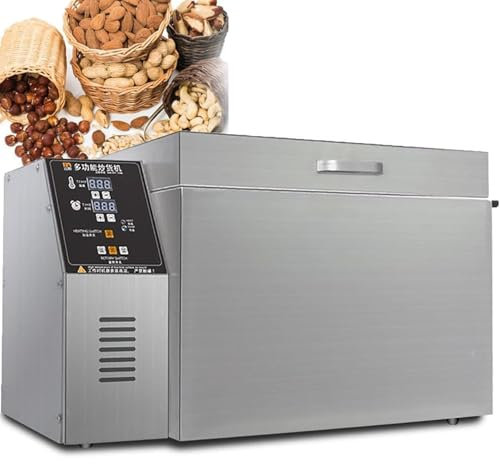 Tostadora eléctrica de nueces y granos de café, capacidad de 4000 g, temporizador y control de temperatura, horneado uniforme de 360° para castañas, cacahuetes, granos, electrodomésticos de cocina