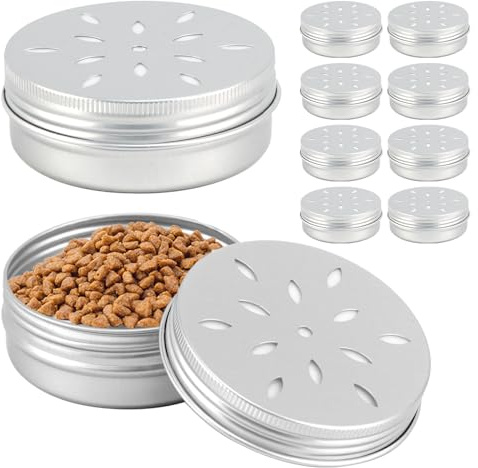 QWORK® Lot de 10 canettes parfum chien en aluminium avec ventilation - Récipients odeurs 60 ml pour chiens renifleurs - Accessoires de dressage chien
