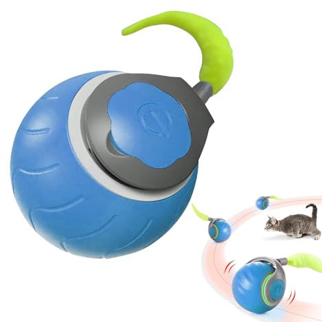 Katzenspielzeug, Interaktives Katzenspielzeug, Interaktives Hundespielzeug Ball, 360° Rolling Smart Ball Für Katzen Und Hunde, 2025 Neuer des interaktiven Katzenspielzeugballs Elektrisch (Blau)