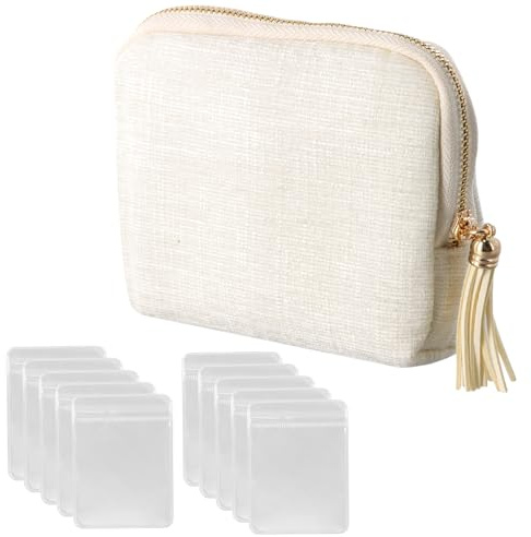 Petite Boite a Bijoux de Voyage Femme, Porte Monnaie, Pochette à Fermeture éclair, 7 Poches, Organisateur de Sac De Rangement Pour Collier Bague Bracelet, Étui Pour Boucles d'oreilles Montres