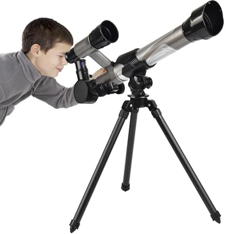 Astronomisches Kinderteleskop – 20-40-fache hohe Vergrößerung | Spielzeug für pädagogisches wissenschaftliches Experimentieren mit 50-mm-Blende | – Ideal für Kinder, die mit dem Stativ den er