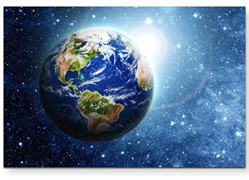 Paul Sinus Art Leinwandbilder | Bilder Leinwand 120x80cm die Erde im Universum