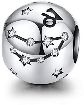 LaMenars - Braccialetto da donna in argento Sterling 925, con 12 costellazioni, compatibile con Pandora e Europeo, Zirconia cubica, Zirconia cubica