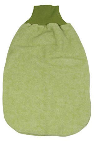 Cosilana Baby Pucksack Strampelsack kbT Wolle Bio Baumwolle (Lindgruen Melange, 2 = 50CM)