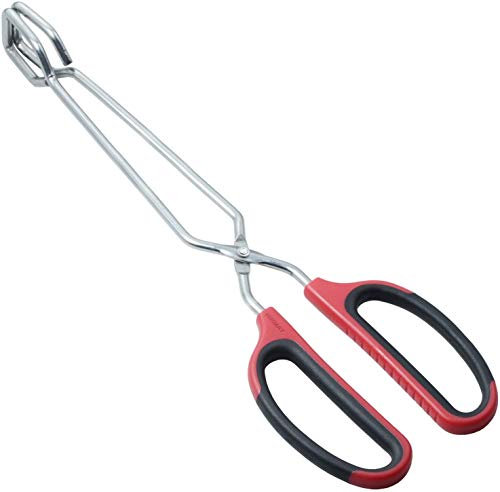 HINMAY Scissor Tongs 12-Inch Heavy Duty Stainless Steel Scissor Wire Tongs Cooking Tongs