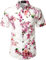 JOGAL Mens Flowers Casual Aloha Hawaiian Shirt Small WhitePeach