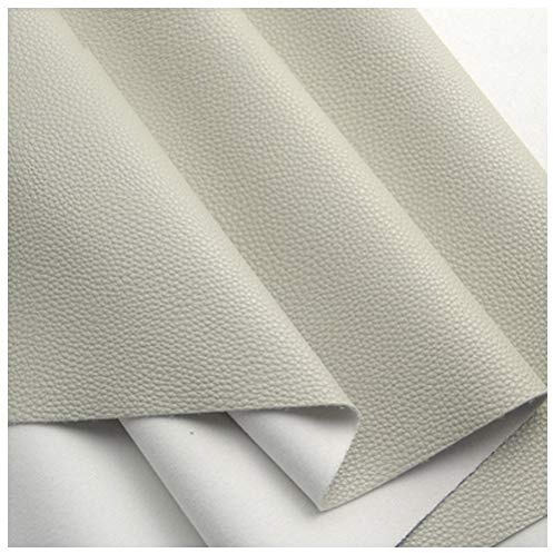 Yimihua konstläder tyg vinyl läder tyg material 1,1 mm tjock, slitstark och elastisk konstläder stoppningsmaterial 138 cm bred (färg: 18# beige grå)