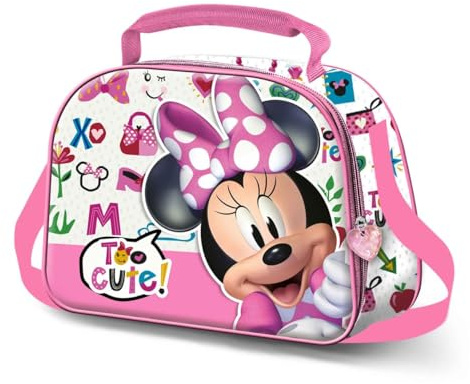 Disney Minni Mouse Too Cute-Porta Merenda 3D, Rosa, 25,5 x 20 cm