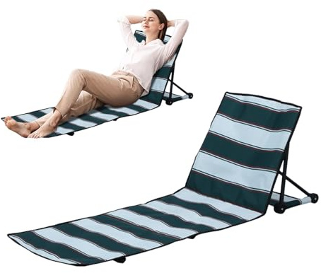 Beach Chair Lying Down - Waterproof Foldable Laying Out Chair For Tanning,Double Use Breathable Picnic Chair Lawn Chairs Sunbathing Backrest Chair