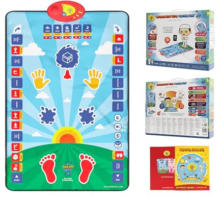 My Salah & mat for Kids – Tapis de prière interactif pour apprendre la sourate, le wudu et le duas – 10 langues, traduction de salah, 25 touches tactiles, tapis rembourré pour enfants de 3 ans et plus