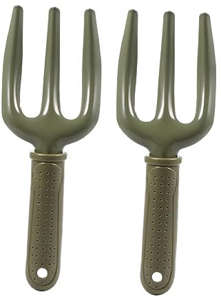 BESTonZON Herramientas de Jardinería 2piezas Tenedor Manual de Hierro y Pe para Flores y Verduras, Cómodo y Que Reduce Fatiga en Jardín y Granja