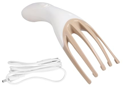 ROMISBABA Masseur de Tête Électrique à Griffes Appareil de Massage Portable USB Rechargeable pour Chevelu et Nuque et Multifonction Blanc