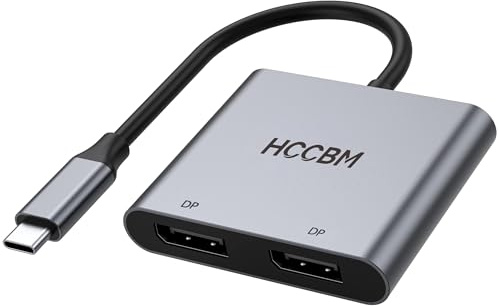 USB C to Dual DisplayPort(DP) Adapter Splitter 8K, Dual Monitor Adapter for Dell HP Surface Laptops,Type C to 2 DP Hub Dongle 8K@30hz/ 4K@144HZ