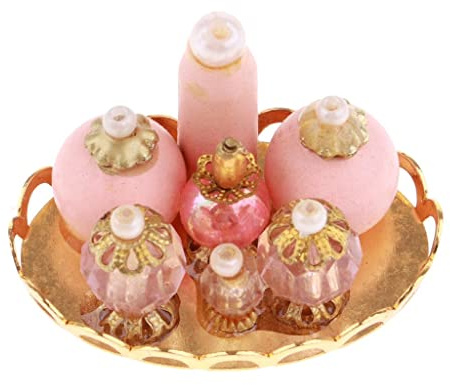 MFMEXUL 1 Ensemble Mini Parfum Bouteilles Accessoires Miniature Mobilier Maison Jouet Créatif Plastique Adapté pour Chambre Bébé Salle de Jeu Cadeau Vacances