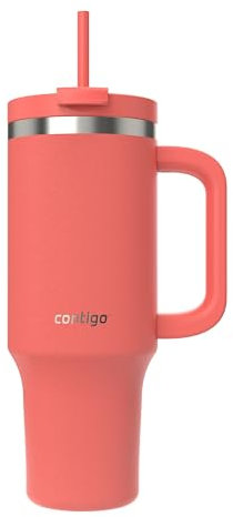 Contigo Streeterville Thermosflasche 1200 ml mit Henkel und Strohhalm | Isolierte Thermo-Trinkflasche aus Edelstahl mit Deckel | Kühlt 29 Stunden | Reisebecher | Thermobecher | BPA-frei