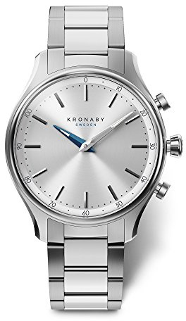 KRONABY Damen Hybrid Uhr Edelstahl 316L - Saphirglas - Wasserdicht 10 ATM - Musiksteuerung - Schritte - Benachrichtigt und lehnt Anrufe ab S0556/1 - Sekel