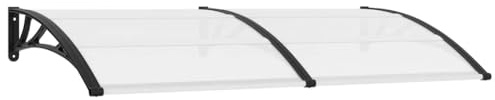 vidaXL Marquesina para Puerta PC Casa Jardín Patio Terraza Bricolaje Toldo Cubierta Capa Dosel Palio Lona Tienda Capota 200x75 cm Negro y Transparente