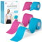 Health Press® Kinesiotapes - 4 Kinesiologie Tape Rollen 2x Blau + 2x Rosa (5cm x 5m) Kinesiotape - Profi Physio Tape und Sporttape - Hautfreundliche Tapes DERMATEST: SEHR GUT