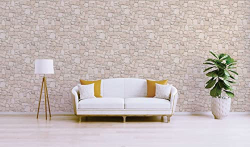 Eliano M1-No.3637 Papier peint en papier, beige, marron, aspect pierre