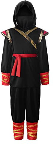 ReliBeauty Déguisement Ninja Costume Ninja Enfant Garçon et Fille,130