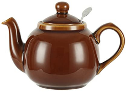 London Pottery Farmhouse - Tetera con infusor, cerámica, marrón Rockingham, 2 tazas (600 ml)