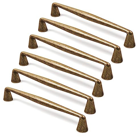 SYZOW poignee de meuble cuisine 96mm, 6 pièce poignées de placard de cuisine en laiton antique,poignée de meuble Vintage, poignées de tiroir de cuisine