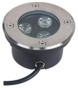 LED ultradünnes Untergrundlicht 3W Niedriges Bodenlicht bodenstrahler außen draussen wasserdicht Eingebettet Niedervolt-Gartenbodenleuchte Landschaftsplatz Terrasse rostfreier Stahl(Warmweiß,3W-220V)