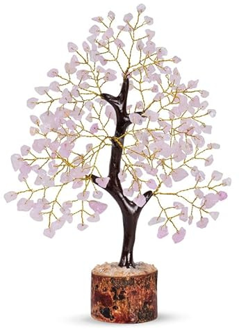 PYOR Rose Quartz Money Tree, Spiritual Gifts for Women, Rose Quartz Crystals, Crystal Healing for Beginners, Money Tree Crystal, Reiki Supplies, Spiritual Gifts, Pink Office Decor